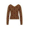 Etro Metallic Floral Medallion Sweater In Brown
