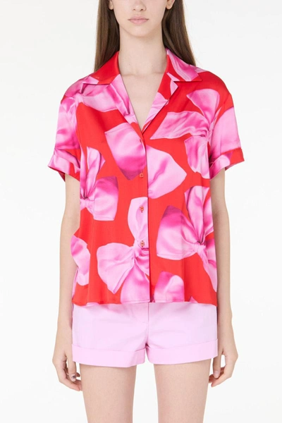 Vivetta Bow-print Short-sleeved Shirt In Multicolor