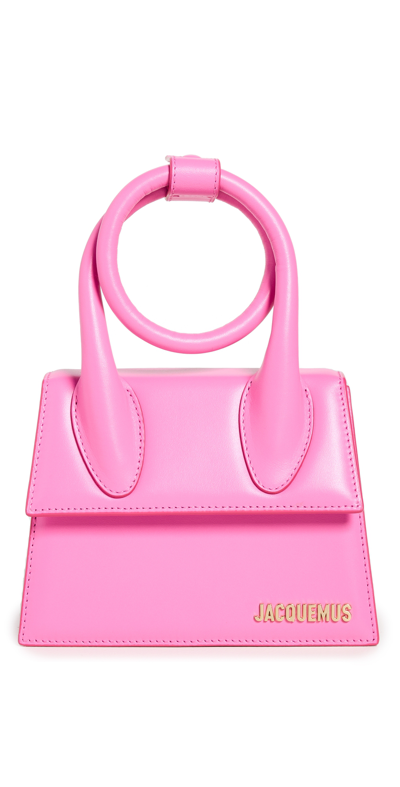 Jacquemus The Chiquito Noeud Leather Shoulder Bag In Pink