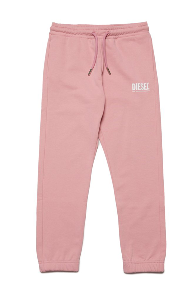 Diesel Kids' Logo-print Cotton Track Trousers In Pink