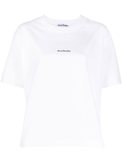 Acne Studios Edie Logo-print Cotton-jersey T-shirt In White