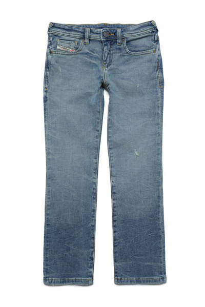 Diesel Kids' 2002 Mid-rise Washed Jeans In Blue