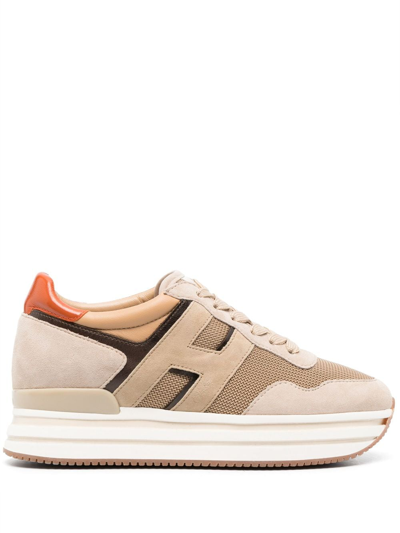 Hogan Midi H222 Trainers In Beige