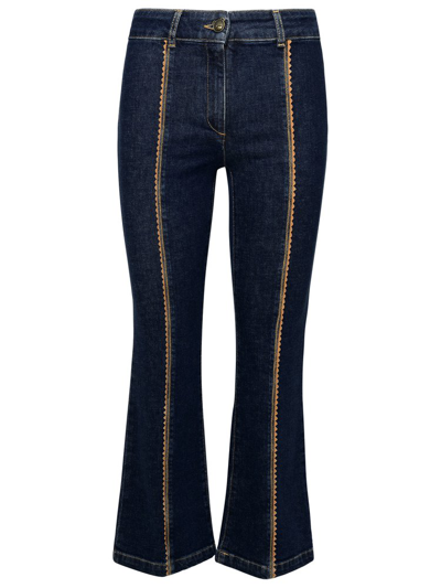 Moschino Scallop-edge Flared Jeans In Blue
