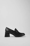CAMPER KIARA LEATHER LOAFER HEELS IN BLACK, WOMEN'S AT URBAN OUTFITTERS