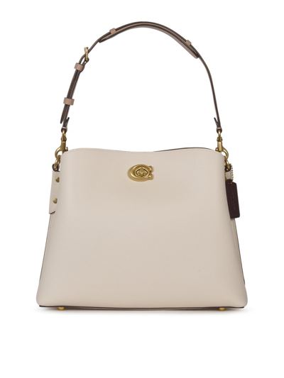 Coach Willow Leather Shoulder Bag In White