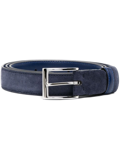 Hogan Buckle-fastening Suede Belt In Blue