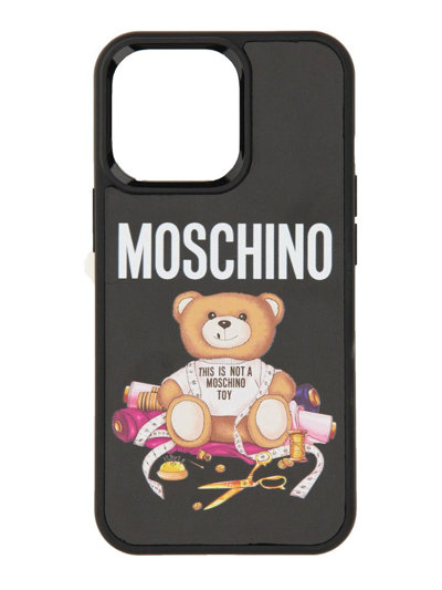 Moschino Teddy Bear Motif Iphone 13 Pro Case In Black