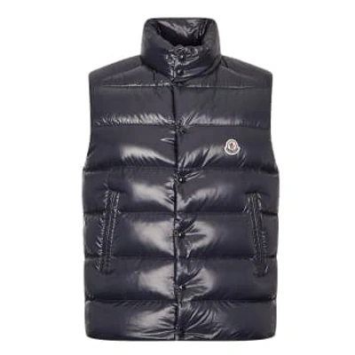 Moncler Tibb Logo-appliquéd Quilted Shell Down Gilet In Navy