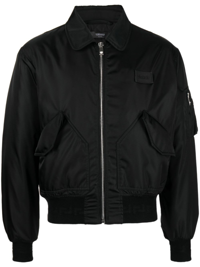 Versace Embellished Barocco Silhouette Bomber Jacket for Men