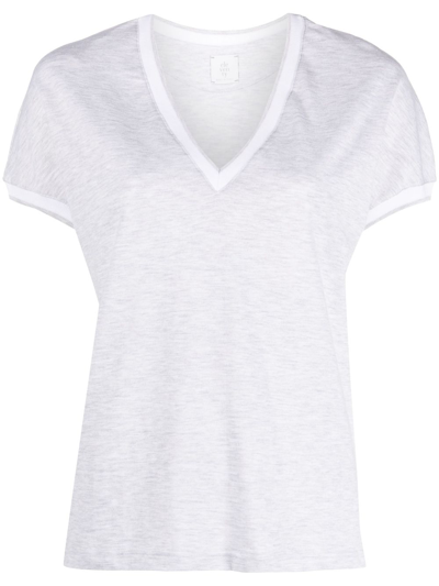 Eleventy Mélange-effect Cotton T-shirt In 灰色