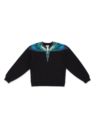 Marcelo Burlon County Of Milan Icon Wings Cotton Sweatshirt In Blue