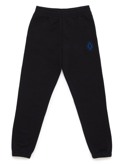 Marcelo Burlon County Of Milan Logo-embroidered Cotton Track Trousers In Black