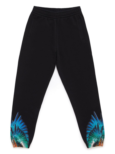 Marcelo Burlon County Of Milan Icon Wings Cotton Track Trousers In Black