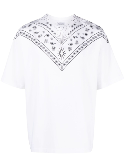 Marcelo Burlon County Of Milan Bandana-print Cotton T-shirt In White