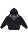 MARCELO BURLON COUNTY OF MILAN BANDANA-EMBROIDERED DRAWSTRING HOODIE