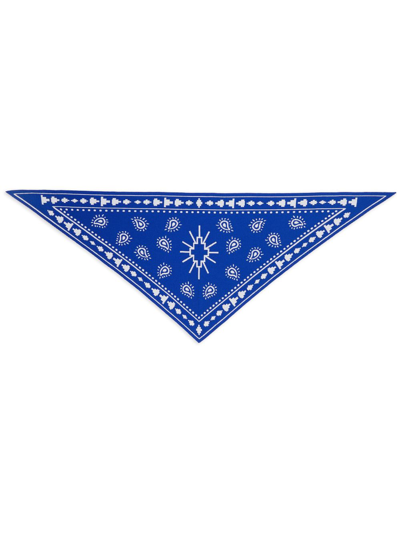 Marcelo Burlon County Of Milan Bandana Knitted Scarf In Blue