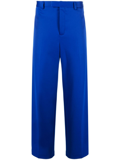 Msgm Tailored Striped Trousers In Blue