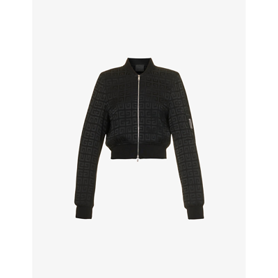 Givenchy Bomber Cropped En Jacquard 4g In Black