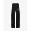 Palm Angels Cropped Track Pants In Black Off White
