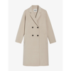 Claudie Pierlot Womens Naturels Galantbis Straight-fit Double-breasted Wool Coat