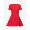 VALENTINO VALENTINO WOMEN'S ROSSO BOW-EMBELLISHED WOOL AND SILK-BLEND MINI DRESS,67850175