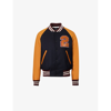 Dsquared2 Logo Wool Blend Varsity Jacket In Navy Blue