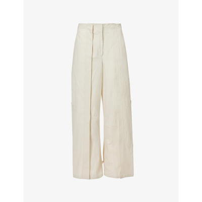 Christopher Esber Mid-rise Straight Leg Trousers In Putty
