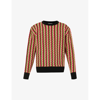 Lanvin Chevron-motif Jumper In Green Multicolour