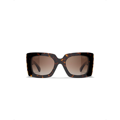 Pre-owned Chanel Womens Brown Square Sunglasses