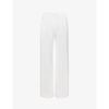 ALBERTA FERRETTI ALBERTA FERRETTI WOMENS WHITE PLEATED WIDE-LEG MID-RISE WOVEN TROUSERS,66839317