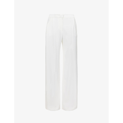 Alberta Ferretti High-waist Plain Trousers In White
