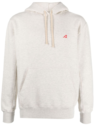 Autry Melange Light Grey Hoodie With Logo Patch