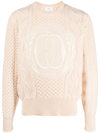 BALLY LOGO-EMBROIDERED CABLE-KNIT JUMPER