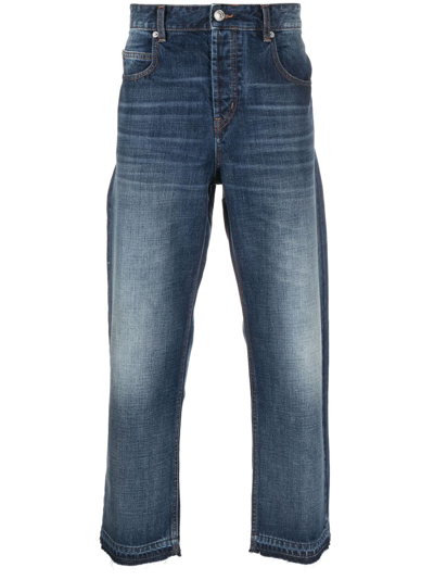 Marant Gerade Cropped-jeans In Blue