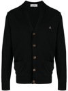 VIVIENNE WESTWOOD ORB LOGO-EMBROIDERED KNITTED CARDIGAN