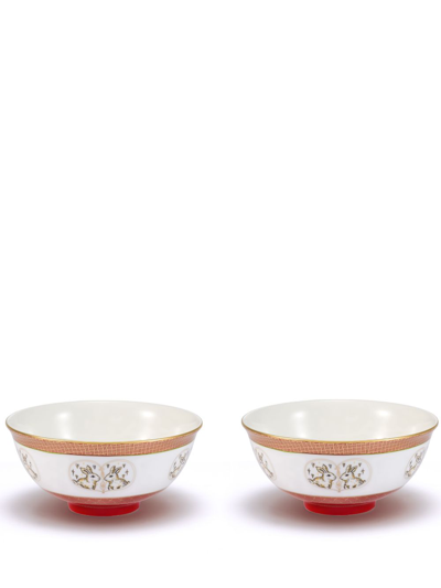 Shanghai Tang X Long Di Set Aus Zwei Schalen Mit Hasen In White