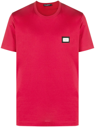 Dolce & Gabbana Dg Essentials Cotton T-shirt In Red