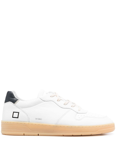 Date Ponente Leather Sneakers In White-blue