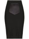 Dolce & Gabbana Midi Black Skirt With Quilted Detail In Fabric Woman In Black