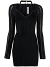 DION LEE OPEN-KNIT CORSET MINIDRESS