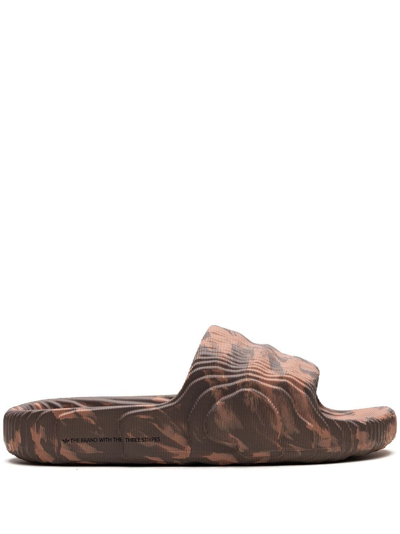 Adidas Originals Adilette 22 Slide Sandals In Clay Strata/earth Strata/core Black