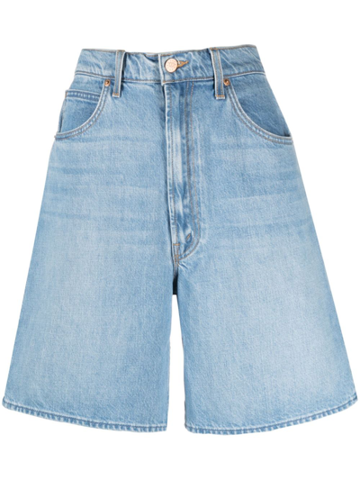 Mother High-rise Denim Shorts In Blue