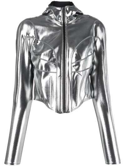 Mugler Metallic-oberteil In Silver