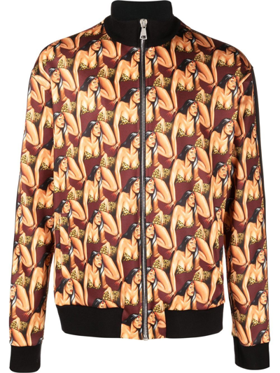 Roberto Cavalli Sweatshirtjacke Mit Print In Red