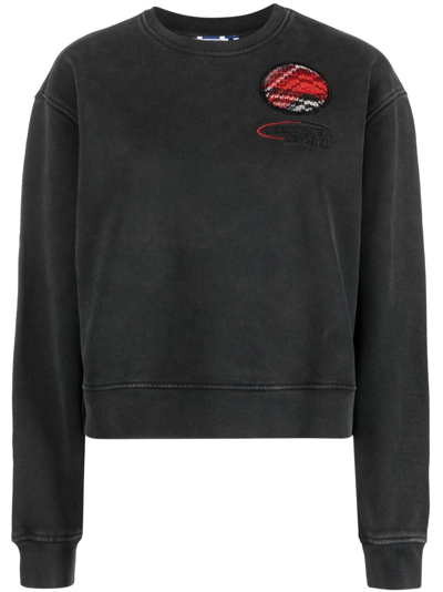 Missoni Logo-embroidered Cotton Sweatshirt In Grau