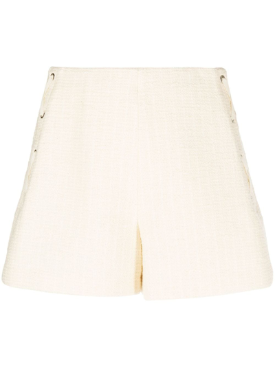 Maje Eyelet-detail Shorts In Neutrals