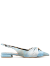 Roberto Cavalli Womens Multicolour Ballerina Graphic-print Leather Slingback Pumps In 09000