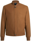 Zegna Elements Oasi Cashmere Bomber Jacket In Brown