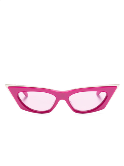 Valentino V-goldcut I - Pink / White Gold Sunglasses